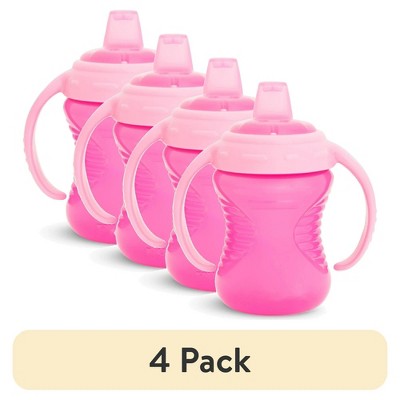 LunaLulinlk (4 pack) Trainer Sippy Cup, 8 oz, Pink, Unisex