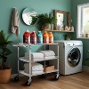 Finnhomy 3 Tier Heavy Duty Commercial Grade Utility Cart, Wire Rolling Cart with Handle Bar - 3 of 3