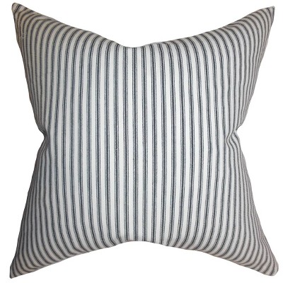 Stripe Square Throw Pillow White/Black - Pillow Collection