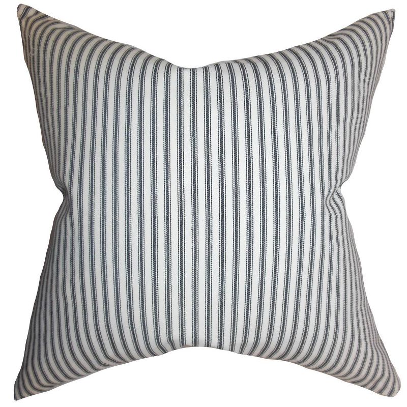 Stripe Square Throw Pillow White/Black - Pillow Collection, 1 of 4