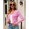 Womens Lightweight Knit Cardigan V Neck Long Sleeve Front Button Down Elegant Shrugs - 3 of 4