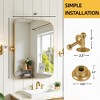 Wooakway 32"/36"H Rectangle Bathroom Mirror with Pivoting Design Metal Frame for Vanity Living Room Bedroom Entryway Black/Gold - 4 of 4