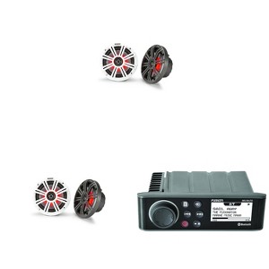 Fusion Entertainment MS-RA70 Marine Entertainment System with Bluetooth w/ ( 2 Pair ) KM65 6.5-Inch (165mm) Marine Coaxial Speakers with 3/4-Inch T... - 1 of 4