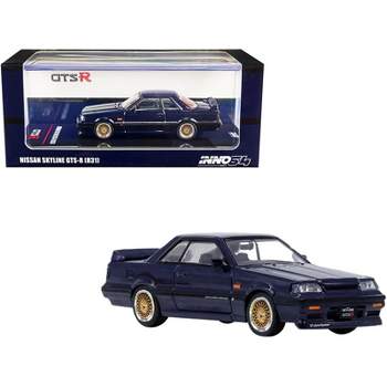 Nissan Skyline GTS-R (R31) RHD (Right Hand Drive) Dark Blue Metallic with Gold Wheels 1/64 Diecast Model Car by Inno Models