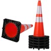 8 Pack 18/28 Inch Orange Traffic Cones with Reflective Collar, Weatherproof PVC Safety Cones with Heavy Duty Black Base, Structurally Stable - 2 of 4