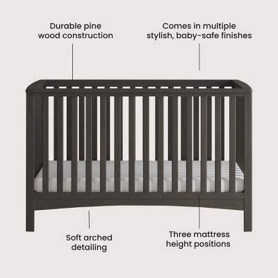 Child Craft London Crib and Dresser Nursery Set, 2-Piece, Includes 4-in-1 Convertible Crib and Dresser with Changing Table Topper (Dapper Gray)