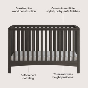 Child Craft London Crib and Dresser Nursery Set, 2-Piece, Includes 4-in-1 Convertible Crib and Dresser with Changing Table Topper (Dapper Gray) - 1 of 4