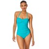 Women's Live In Color Twist Front Shirred One Piece Swimsuit - 3 of 4