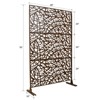 DSVIMOY Outdoor & Indoor Privacy Screen, Freestanding Decorative Privacy Screen for Deck Balcony Patio, Brown, 48"*76"*16" - 3 of 4