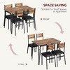 Farmhouse Wood Tabletop Dinette Set, 5 Piece Dining Table Set with PU Upholstered Seat - 3 of 4