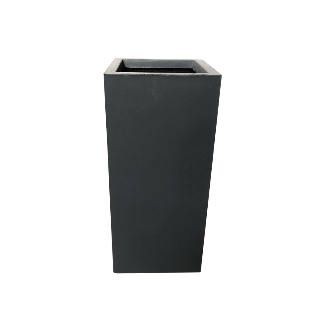 Photos - Flower Pot 20" x 9" Rectangular Kante Lightweight Modern Tall Outdoor Planter Charcoal - Rosemead Home & Garden, Inc.