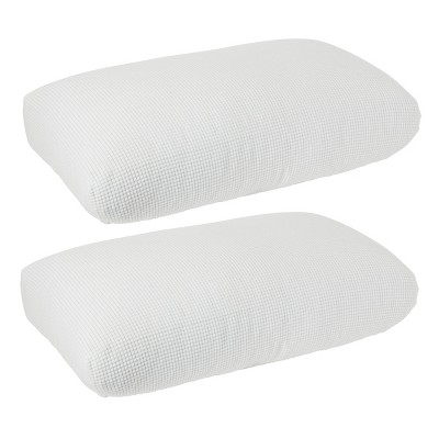 2 Pack Stretch Outdoor Cushion Covers for Patio Furniture and Sofas, Reversible (Medium, White)