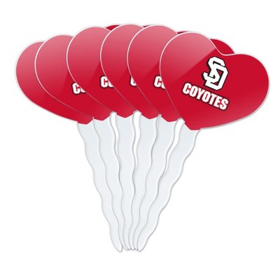 South Dakota Secondary Logo Heart Love Cupcake Picks Toppers Decoration Set of 6