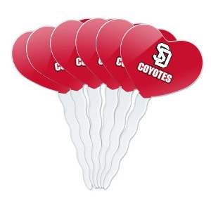 South Dakota Secondary Logo Heart Love Cupcake Picks Toppers Decoration Set of 6 - 1 of 4