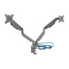 Mount-It! Height Adjustable Dual Monitor Arm Mount Desk Stand Fits Two 24 to 32 Inch with C-Clamp, Grommet and 2 x 3.0 USB Ports, VESA 75 100 Screens - 4 of 4