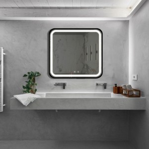 40X32 inch Bathroom Led Classy Vanity Mirror with High Lumen,Black metal frame,Dimmable Touch,Wall Switch Control - 1 of 4