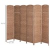 NicBex 6' Tall 6-panel Room Divider for Home, Wicker Weave Divider for Room Separation, for Home & Office, Natural - 3 of 4