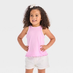 Toddler Girls' Striped Ribbed T-Shirt - Cat & Jack™ - 1 of 3
