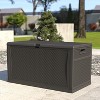 Flash Furniture 120 Gallon Plastic Deck Box - Outdoor Waterproof Storage Box for Patio Cushions, Garden Tools and Pool Toys - 2 of 4