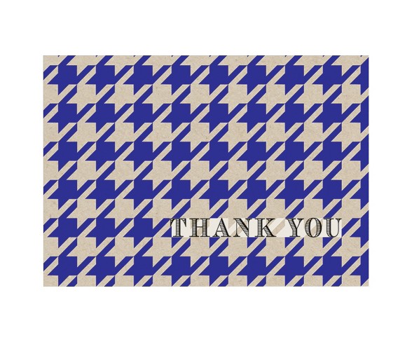 10ct Houndstooth Emboss Contemporary Design Thank You Notecards