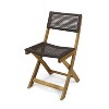 Sapphtopaz Foldable Outdoor Dining Chairs Set of 2 Wicker Patio Chairs with Woven Seat for Poolside, Garden, Backyard - 2 of 4