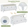 PAGED Vintage Style Storage Bench with Cushioned Seat, Classic Shoe Bench with 3 Drawers, Fluted Entryway Bench, Ottoman with Storage for Living Room - 4 of 4