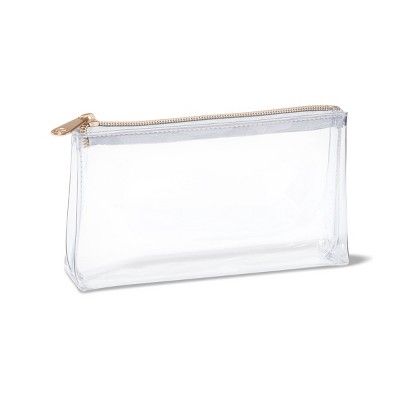 clear makeup bag with compartments