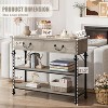 Small Entryway Table with 2 Drawers, Narrow Console Table with Storage Shelves for Living Room, Entryway, Hallway Table, Grey - 2 of 4
