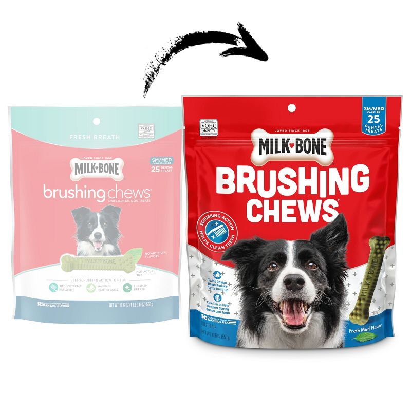 Milk-Bone Brushing Chews Daily Dental Fresh Mint Flavor Dog Treats - S/M - 19.6oz, 4 of 7