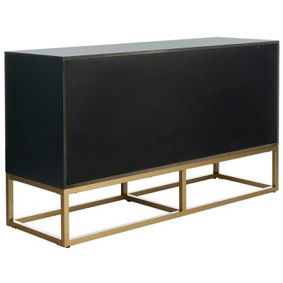 Estelle Transitional Teal 6-Drawer Dresser with Brass Accents