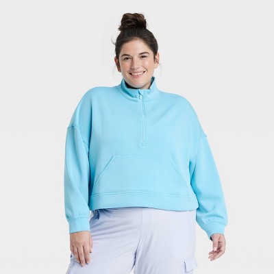 Half-zip Sweatshirt - Light blue - Ladies