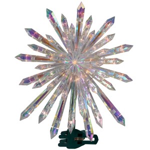 Northlight Lighted Iridescent Icicles Christmas Tree Topper - 14" - Clear Lights - 1 of 4