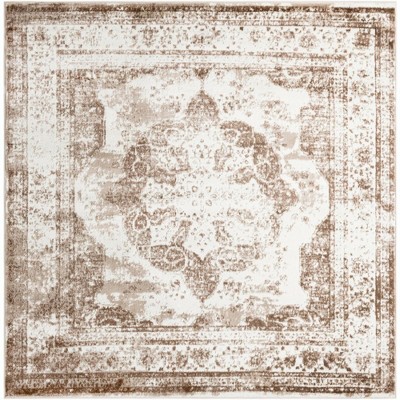 Salle Garnier Beige and Ivory Square Area Rug
