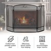 Panacea Durable 30 by 48 Inch 3 Panel Matte Powder Coated Steel Construction Fireplace Screen with Arched Design and Double Bar, Black - 2 of 4