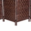 SpassWay 71"H Artisan Woven Wood Folding Screen Multi Panel Room Divider for Natural Privacy and Organic Style (Nature Wood and Brown) - 4 of 4