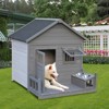 VisioGear Large Balcony Doghouse with Large Terrace, Weatherproof Large Dog House, Grey, 44.2"*44.6"*44.6" - 2 of 4