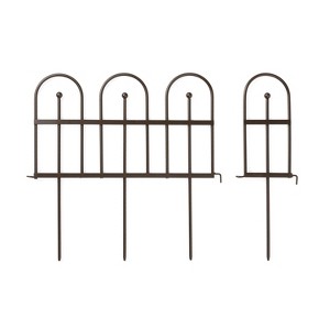 Iron Fence Wrought Iron Edging with Ground Stakes and Gunmetal Finish - 1 of 4