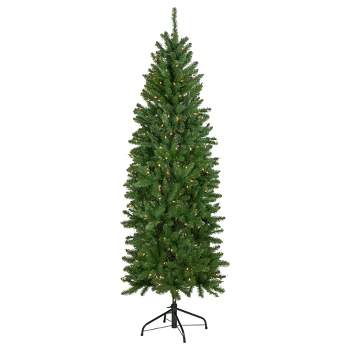 Northlight 7.5' Pre-Lit Pencil White River Fir Artificial Christmas Tree - Clear Lights