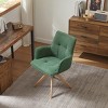 Art Leon Fabric Swivel Accent Office Chairs with Oak Wood Legs - 4 of 4