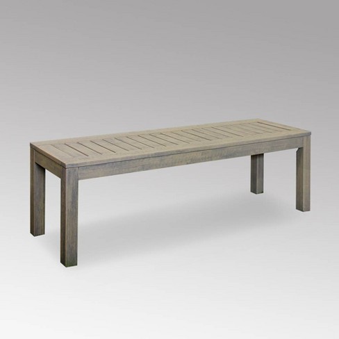 Westlake Wood Outdoor Patio Backless Bench Weathered Gray