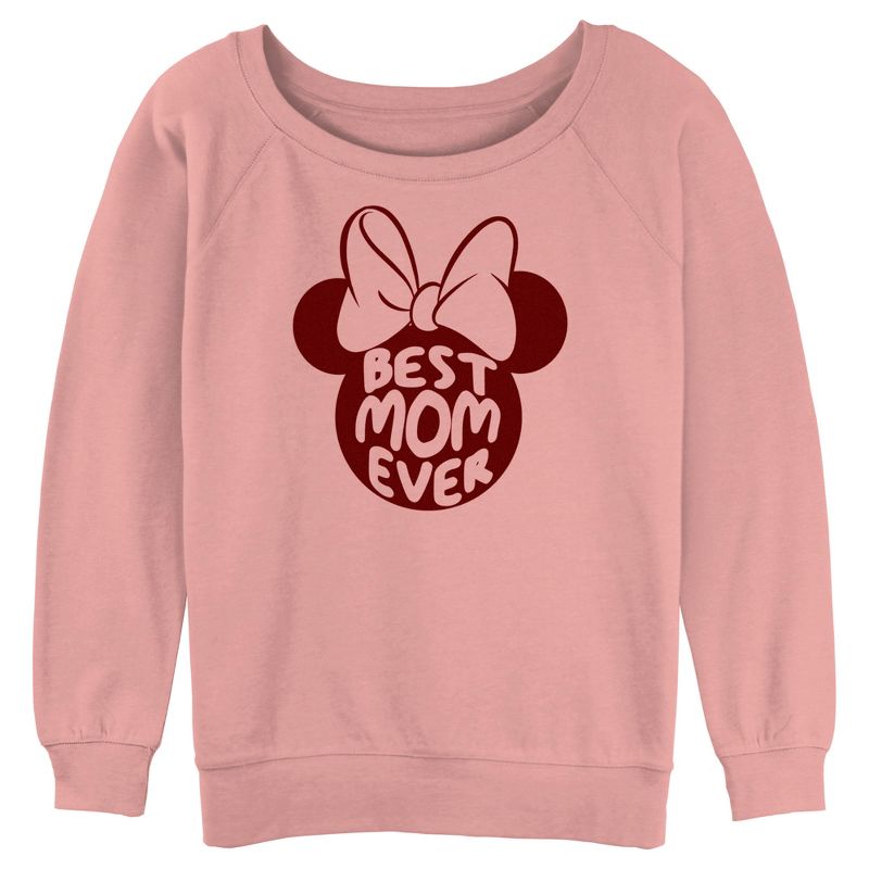 Junior's Women Minnie Mouse Best Mom Ever Silhouette Sweatshirt, 1 of 4