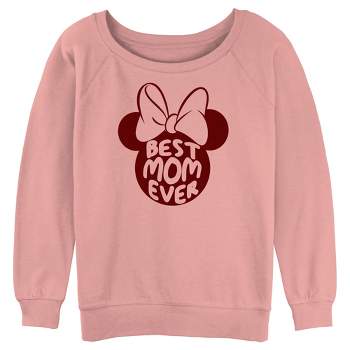 Junior's Women Minnie Mouse Best Mom Ever Silhouette Sweatshirt
