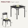 2-Person Dining Set - Square Kitchen Table w/Upholstered Chairs, Space-Saving Table Set for Small Apartments - 2 of 4