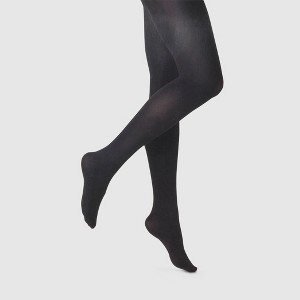 Women's 80D Super Opaque Tights - A New Day™ Black - 1 of 2