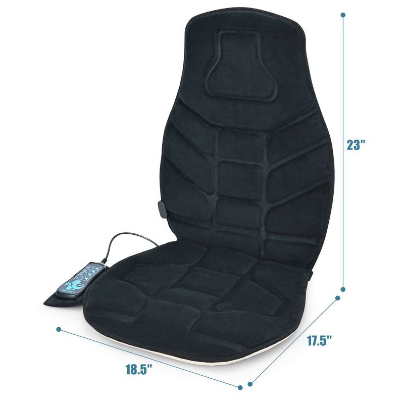 Massage Seat Cushion Back Massager w/ Heat & 6 Vibration Motors for Home, 3 of 11
