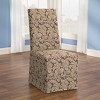 Scroll Long Chair Slipcover Brown - Sure Fit: Elegant Polyester, Stretch Fit, Machine Washable - 2 of 4