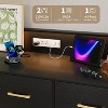 Modern 5-Drawer Dresser with Charging Station & LED Lights, Wide Wood Storage Cabinet for Bedroom, Entryway, Living Room, 47" Wide, Black - 4 of 4