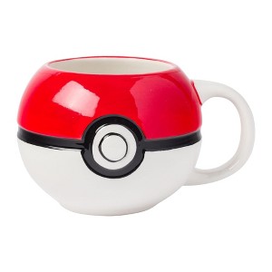 Silver Buffalo Pokemon Pokeball 20 Ounce 3D Sculpted Ceramic Mug - 1 of 4