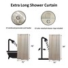Evideco French Home Goods Extra Long Shower Curtain Polyester 12 Rings 79"L x 71"W - 3 of 4