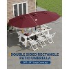 15 Ft Large Patio Umbrella with Solar Lights, Outdoor Double-Sided Rectangle Umbrella with Base, Outdoor Umbrella for Backyard, Pool, Patio - 4 of 4